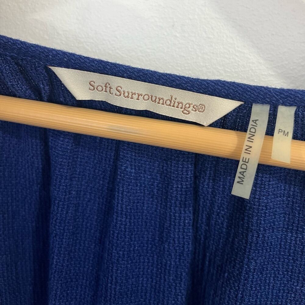 Soft Surroundings Blue Linen Tassel Maxi Dress Petite Medium - Picture 4 of 7